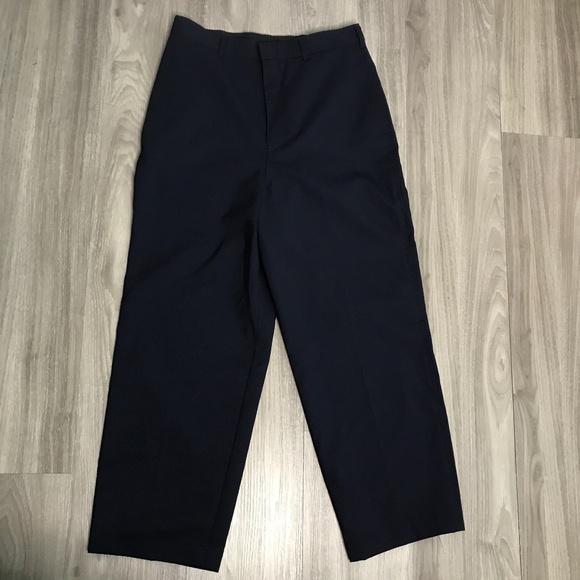 Smock Pants Womens Blue Navy High Rise Trouser Womens 2 - Picture 1 of 8